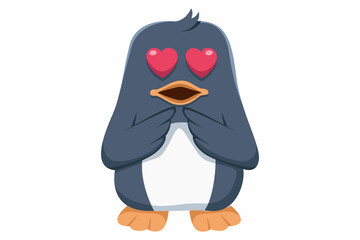 Cute Penguin Character Design Illustration