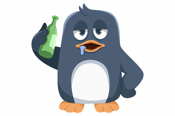 Cute Penguin Character Design Illustration