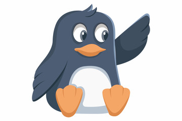 Cute Penguin Character Design Illustration