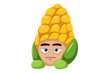 Cute Corn Character Design Illustration