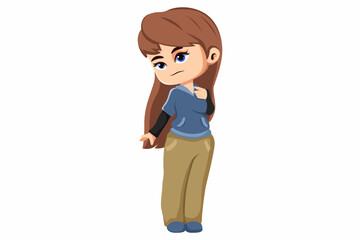 Cute Girl Character Design Illustration