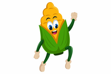 Cute Corn Character Design Illustration
