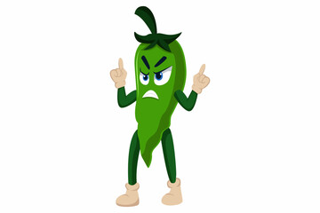 Cute Chili Character Design Illustration