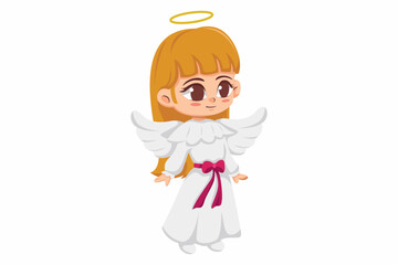 Cute Christmas Girl Character Design Illustration