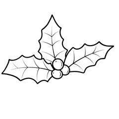 Holly berries Black doodle.