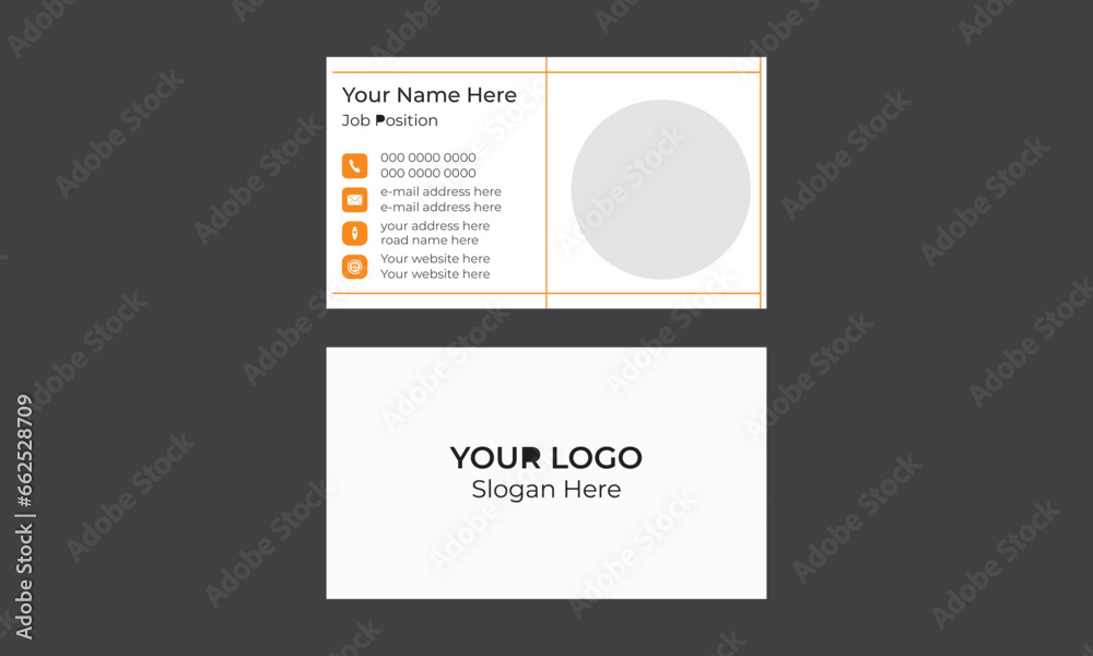 Wall mural modern vector template business card with geometric shapes and also with white color background.