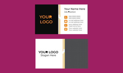 A new vector template business card design set with geometric shapes and aso with white color background. - obrazy, fototapety, plakaty