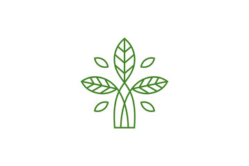 tree logo design in minimalist line art design style