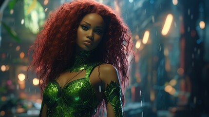 Fototapeta premium African American female hero or a villain female