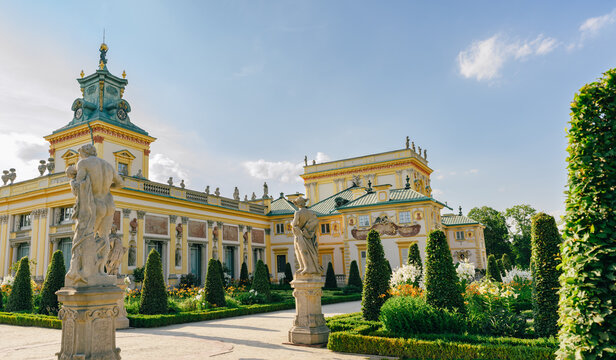 Wilanow Palace in Warsaw, Poland - a baroque royal palace located in the Wilanów district.