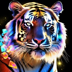 tiger head illustration. generative ai