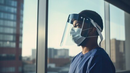 Male nurse wearing personal protective gear - Powered by Adobe