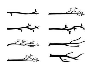 Icon in the image of a tree trunk silhouette. Twigs.