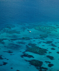 Boat in great barrier reef