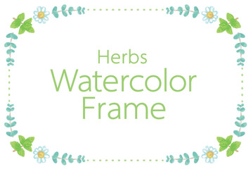 アロマに使われるハーブ・植物のイラスト・フレーム。ベクター素材