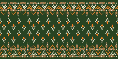 Ethnic abstract ikat art. Aztec ornament print. Geometric ethnic pattern seamless color oriental. Design for background, curtain, carpet, wallpaper, clothing, wrapping , vector, illustration.