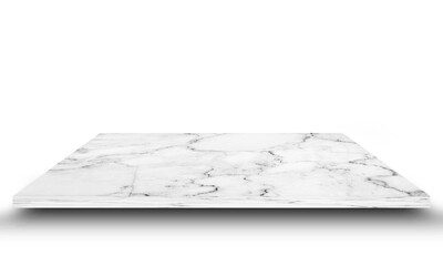 white Marble floor on white background.