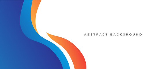 Abstract background with blue and orange wavy lines. Vector illustration.