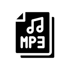 mp3 glyph icon - obrazy, fototapety, plakaty