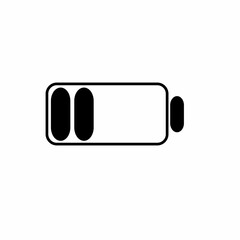 the icon or logo of battery on the black and white design outline