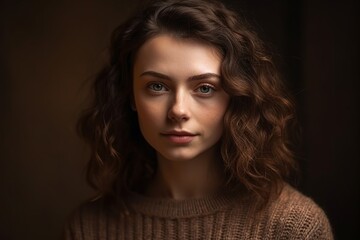 Fototapeta premium Young woman looking at camera and looking at camera