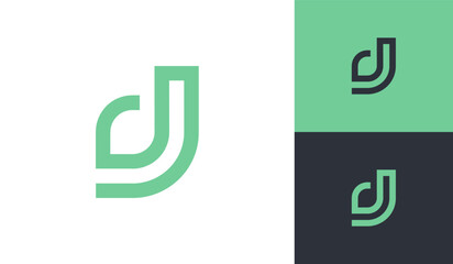 Letter DJ initial monogram logo design