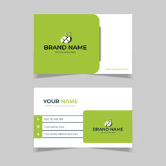 elegant business card design template green and white color