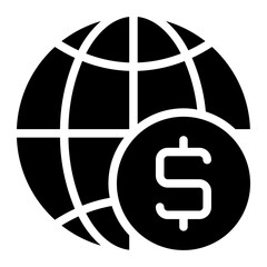global economy glyph icon