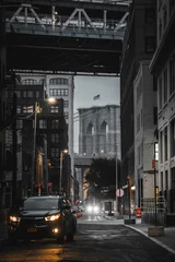 Zelfklevend Fotobehang street in Brooklyn New York bridge area  © Alberto GV PHOTOGRAP