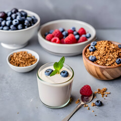 muesli with berries and oatmeal