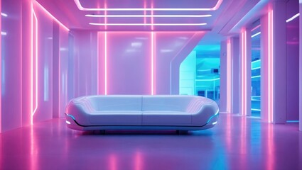 "Luminescent Dreams: The Futuristic Neon Chamber"