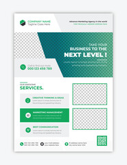 Vector professional corporate business agency a4 size print-ready flyer design