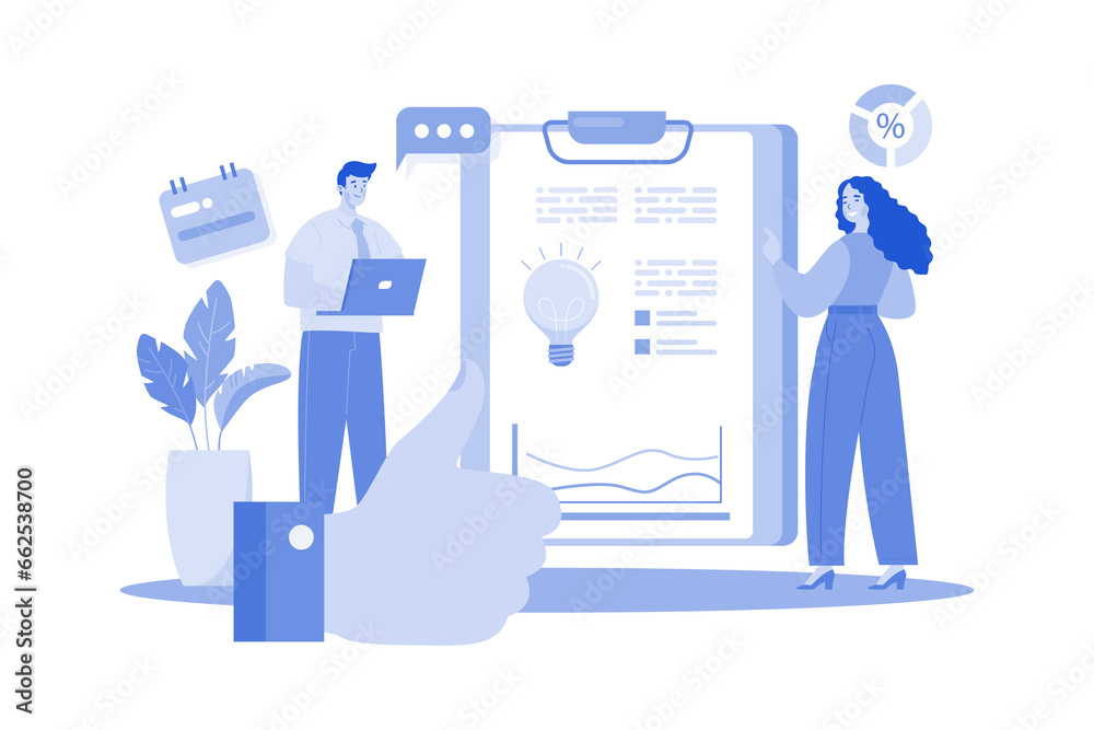 Canvas Prints people brainstorming together with contracts and sticky notes
