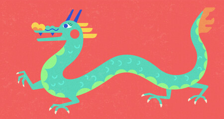 Flat style dragon element