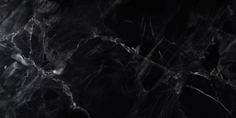 Fototapeten Texture Of Grotesque Black Marble With Veins Created Using Artificial Intelligence © Damianius