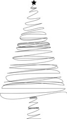 Hand drawn doodle christmas tree.