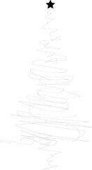 Hand drawn doodle christmas tree.