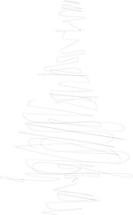 Fototapeta premium Hand drawn doodle line art christmas tree.