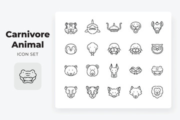 lineal carnivore animal vector icon design