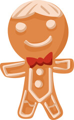 Christmas cookie illustration on transparent background.