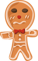 Christmas cookie illustration on transparent background.