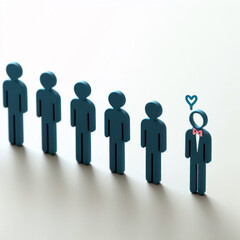 Concept A person who has a personality that stands out from the others in the line..
