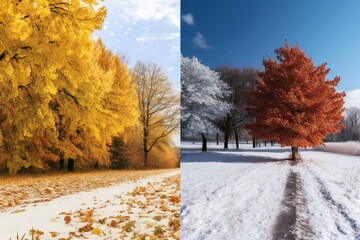 concept transition seasons from autumn to winter