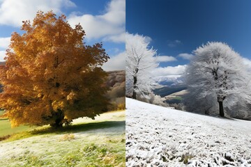 concept transition seasons from autumn to winter