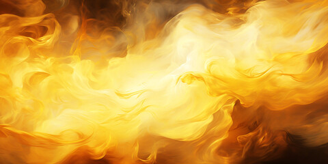 Abstract gold wavy pattern, smoke fire texture, 3D illustration. - obrazy, fototapety, plakaty