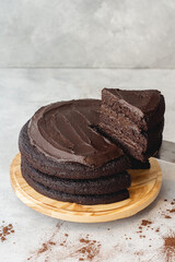 chocolate cake on a plate