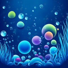 underwater water bubble illustration background
