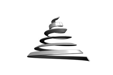 Digital png illustration of grey christmas tree on transparent background