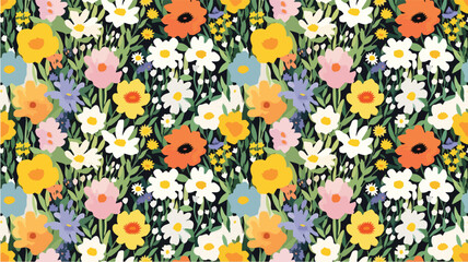 seamless ditsy flowers repeating pattern, tiny flowers pattern, ditsy, liberty , meadow, floral © peacefy