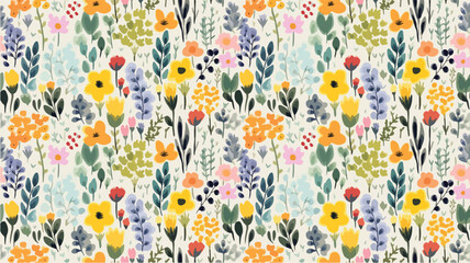 seamless ditsy flowers repeating pattern, tiny flowers pattern, ditsy, liberty , meadow, floral © peacefy